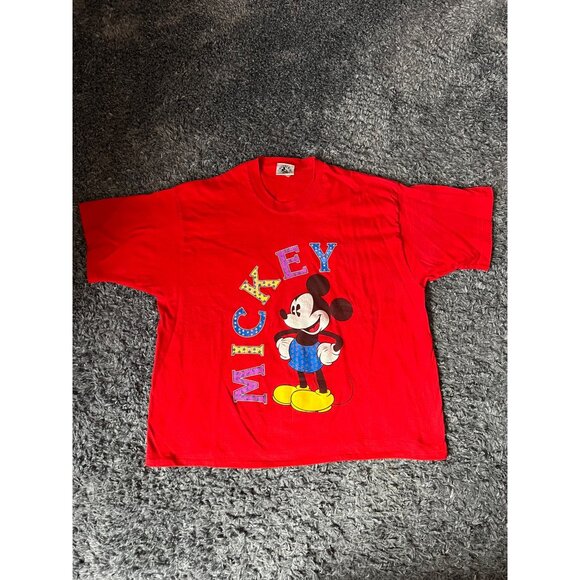 Vintage Mickey And Company Mickey Mouse Red T-shirt J3 - Picture 1 of 6